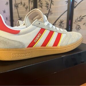 Adidas Men's Red, Yellow, and White Sneakers